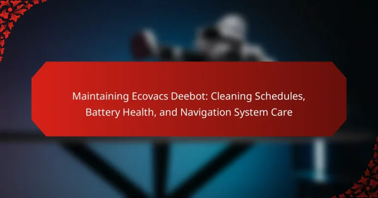 Maintaining Ecovacs Deebot: Cleaning Schedules, Battery Health, and Navigation System Care