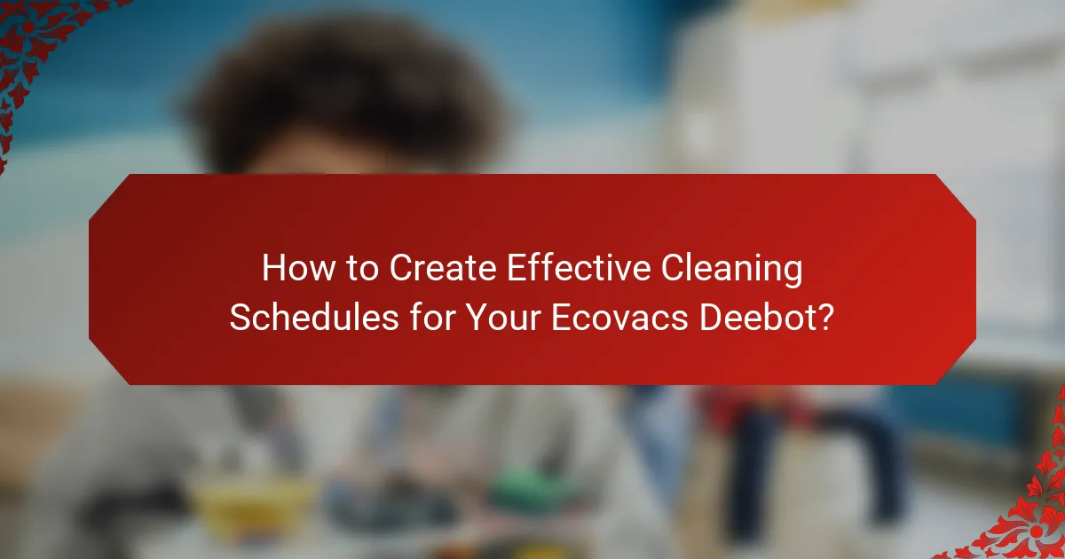 How to Create Effective Cleaning Schedules for Your Ecovacs Deebot?