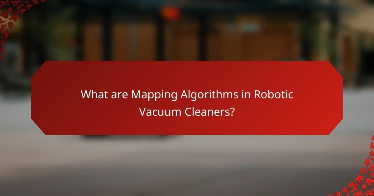 What are Mapping Algorithms in Robotic Vacuum Cleaners?