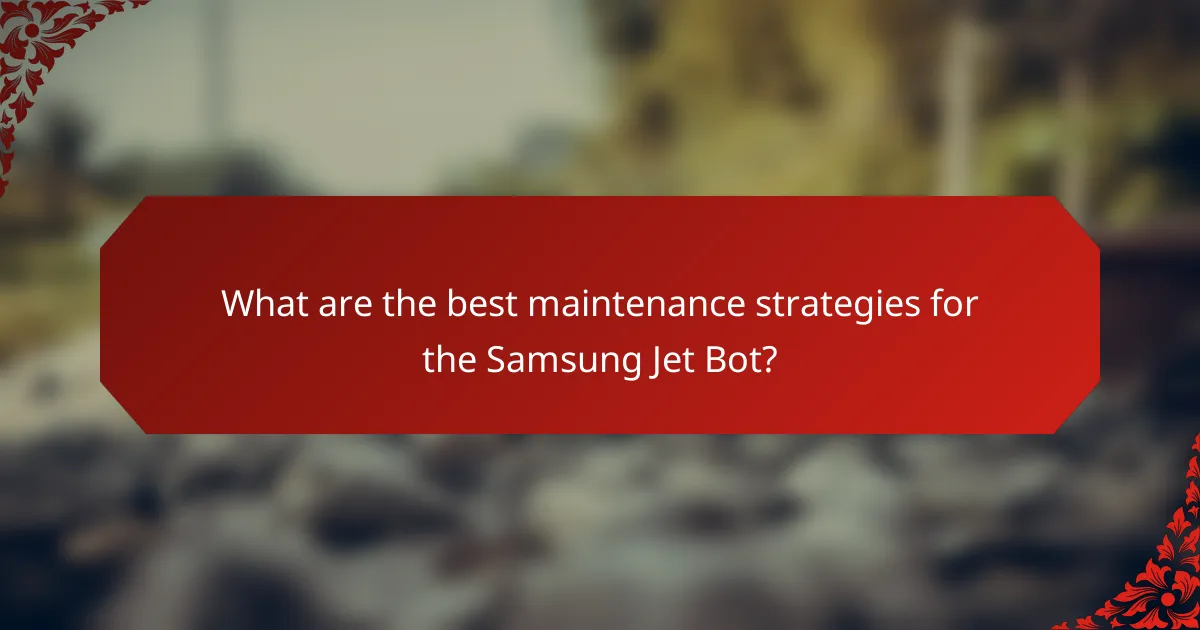 What are the best maintenance strategies for the Samsung Jet Bot?